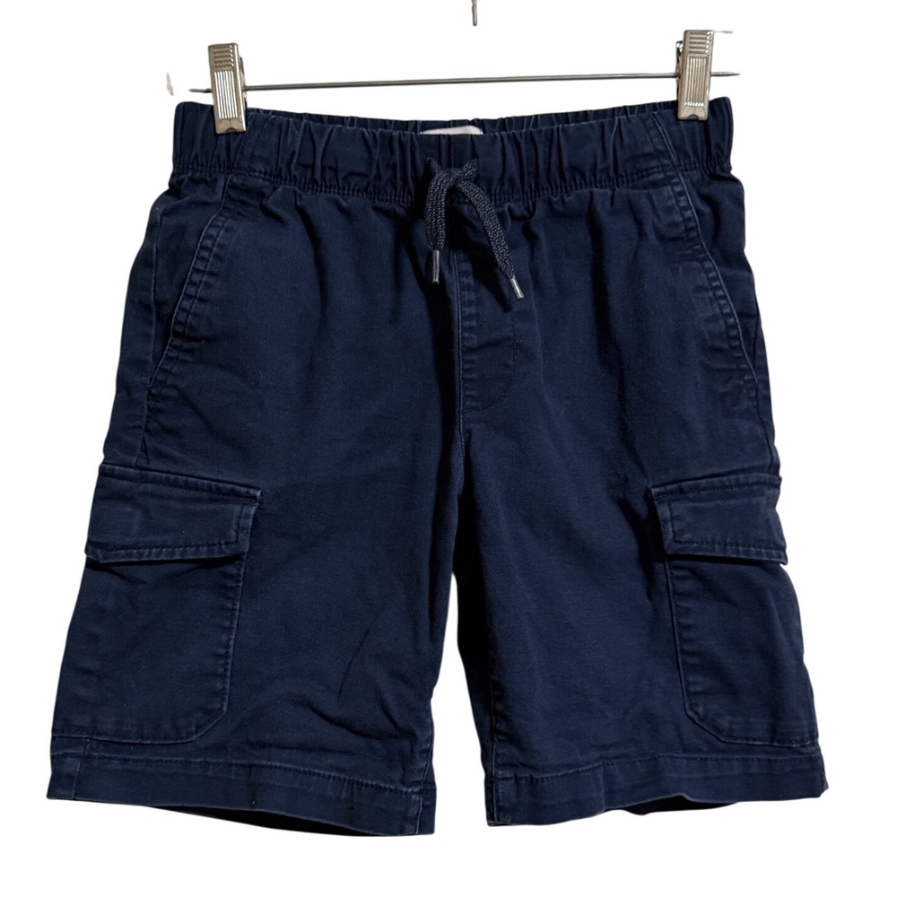 Old Navy Boys Cargo Jogger Shorts Ink Blue Size L 10-12 Elastic Waist Drawstring